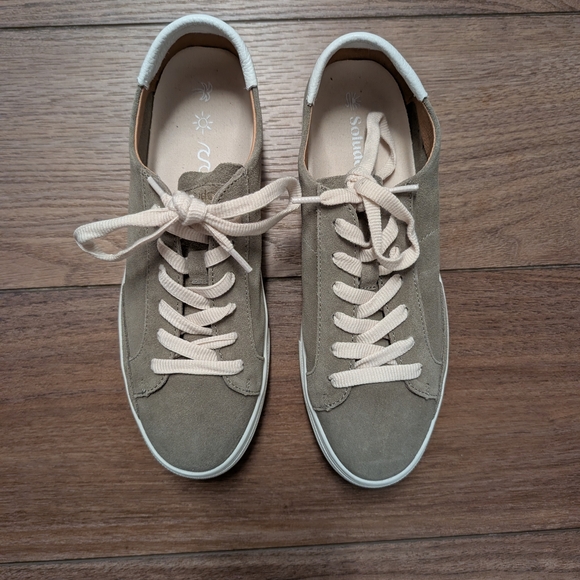 Soludos Women's Suede Sneakers - Olive - Picture 1 of 4
